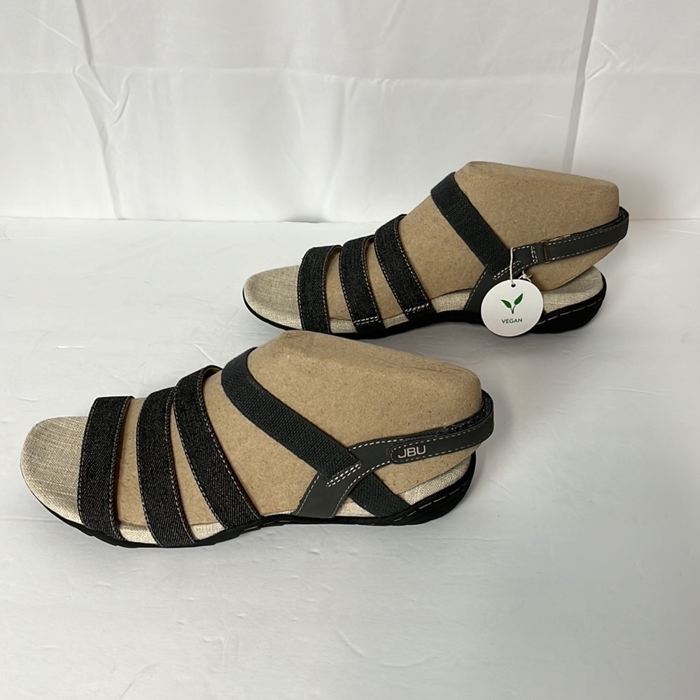 Jbu by Jambu women’s pippa flat sandal. Color black/charcoal. Size 10. - Picture 4 of 7